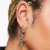 Topshop Złote Kółka Z Wiszącymi Krzyżami
