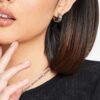 Accessorize Małe Masywne Obręcze Koła Srebrne Stal
