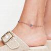 ASOS DESIGN Bransoletka na Kostkę Zawieszka w Kształcie Niebieskiego Oka