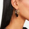ASOS DESIGN Kolczyki Owale Wiszące Złote Stal 0352