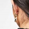 ACCESSORIZE Wiszące Kolczyki Eleganckie Złote Stal