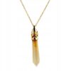 Naszyjnik Z Kamieniem Beż Brąz Stal 40044