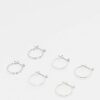 ASOS DESIGN Zestaw 3 srebrnych kolczyków 20 mm