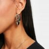 ASOS DESIGN Kolczyki Owale Wiszące Złote Stal 0352