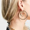 ASOS DESIGN Kolczyki Koła w Kołach Złote Stal