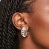 ASOS DESIGN Kolczyki Kółka Perełki Cyrkonie